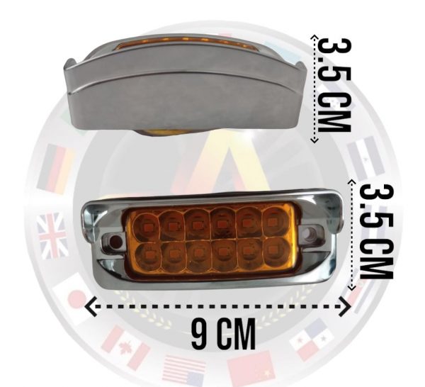 Plafón De 12 Leds Con Visera Ámbar Luz Fija Y Estrobo - Image 4