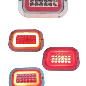 Plafón Cuadrado Led Con 4 Funciones Color Rojo