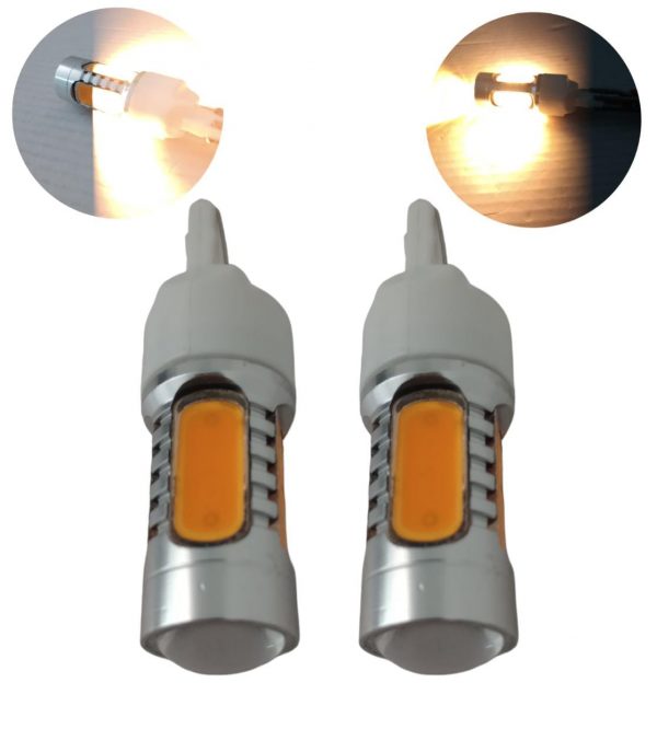 Foco Led De Pellizco Con Lupa 7440 Ambar