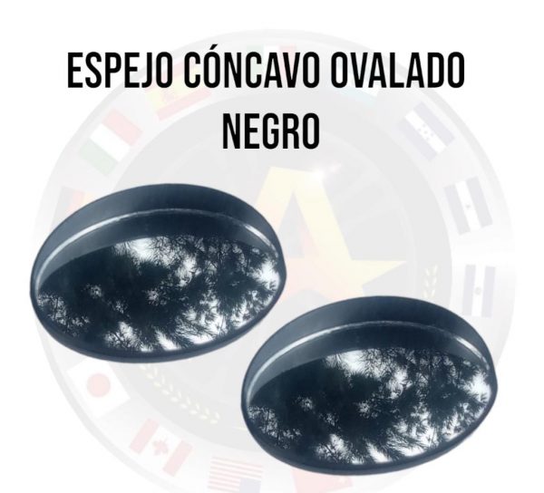 Par De Espejos Cóncavos Ovalados Negros - Image 2