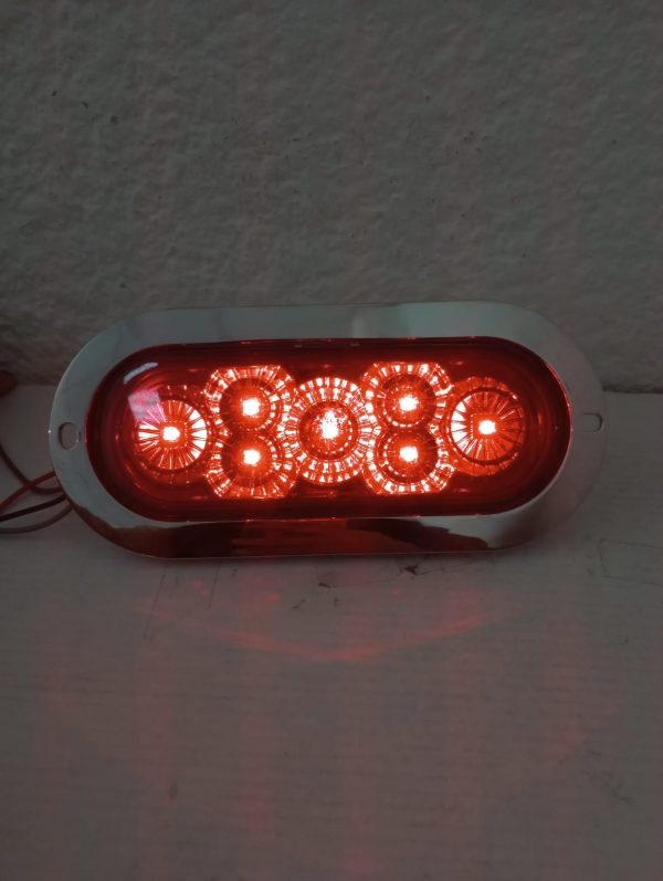 Plafón De 7 Leds Con Base Cromada 12 V Rojo 3 Funciones - Image 6