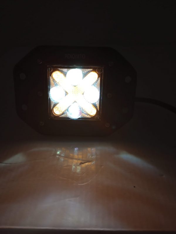 Faro 4 Led Auxiliar Lupa Cruz Cob Empotrable Ambar / Blanco - Image 7