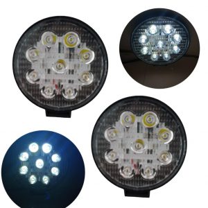 Faro Redondo De 9 Leds Alta Intensidad Con Estrobo 12-80v