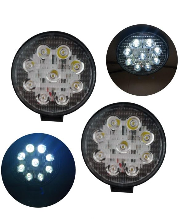 Faro Redondo De 9 Leds Alta Intensidad Con Estrobo 12-80v