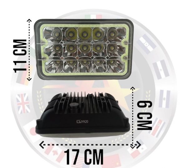 Faro Unidad De 15 Leds Luz Alta,baja Y Cuartos Turquesa - Image 3