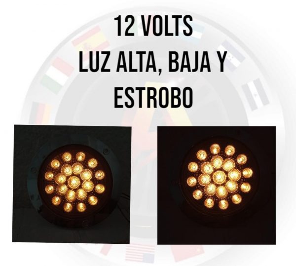 Plafón De 21 Leds Con Base Cromada 12 V Ambar 3 Funciones - Image 3