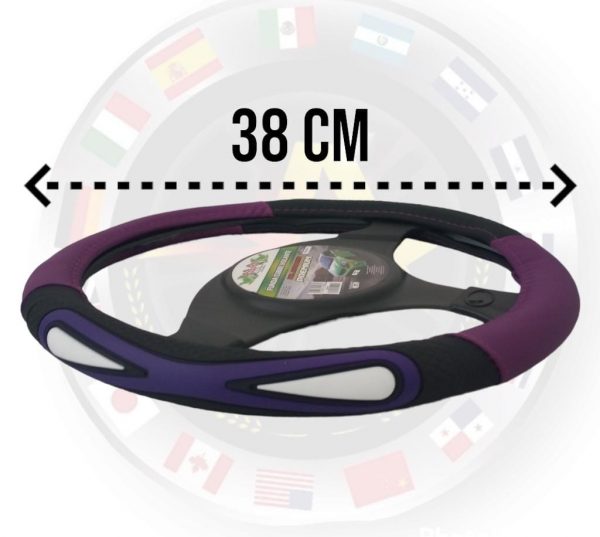 Funda De Volante Color Negro/morado Para Autos - Image 4