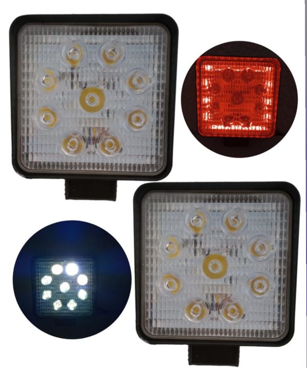 Faro Cuadrado De 9 Leds Con Ojo De Ángel 10-30v 27w