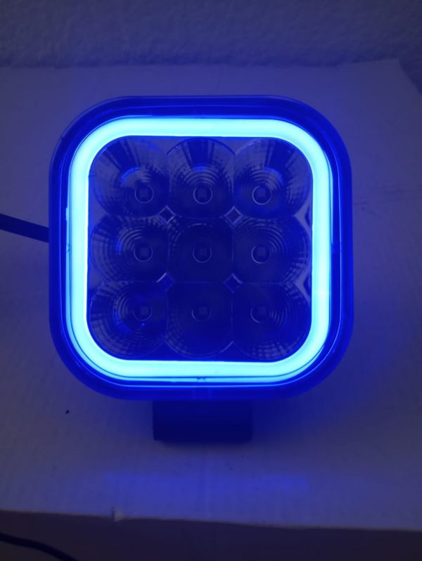 Faro Cuadrado De 9 Leds 10-30v Cuartos En Azul - Image 5