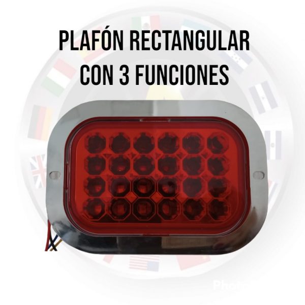 Plafón Rectangular De Led Base Cromada 3 Funciones 12-24v - Image 2
