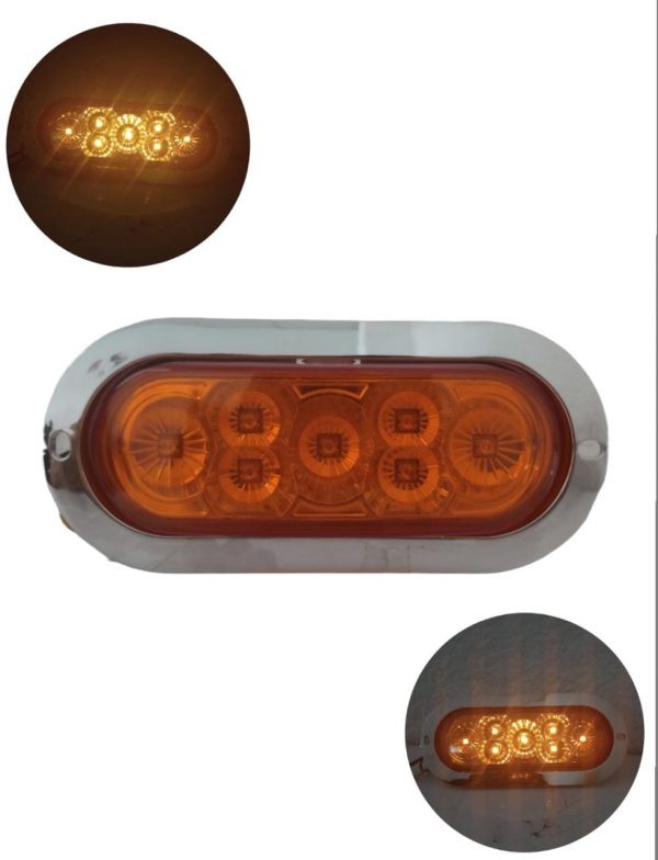 Plafón De 7 Leds Con Base Cromada 12 V Ámbar 3 Funciones (copia)
