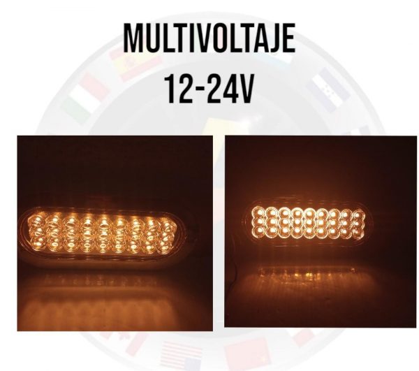 Plafón Ovalado 27 Leds Con Base Cromada 12-24v Ambar - Image 2