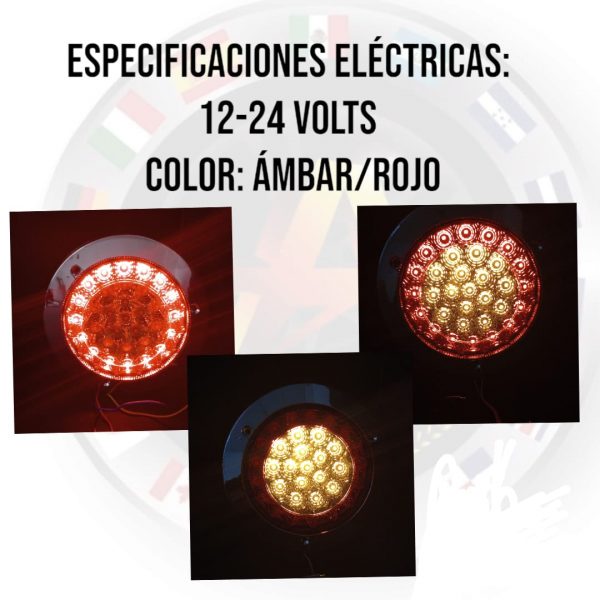 Plafón Redondo 32 Leds 3 Funciones Color: Ámbar/Rojo - Image 2