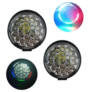 Faro Redondo De 21 Leds Blanco, Anillo De Colores