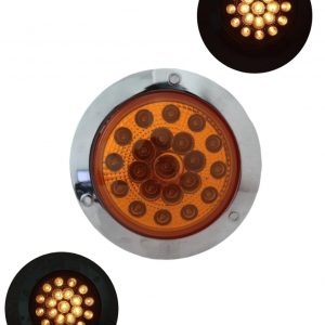 Plafón De 21 Leds Con Base Cromada 12 V Ambar 3 Funciones