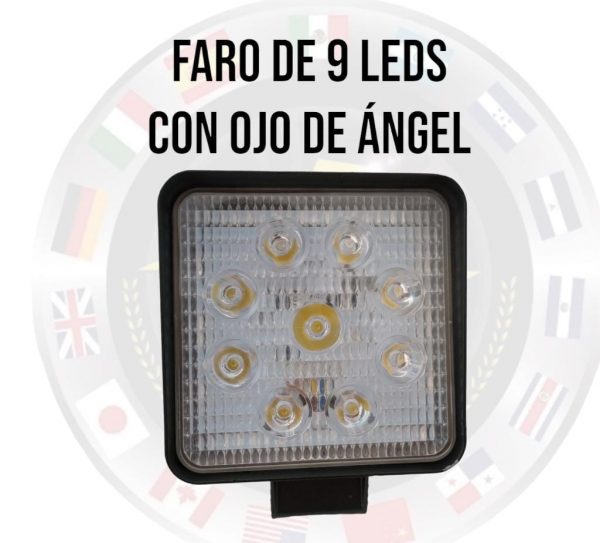 Faro Cuadrado De 9 Leds Con Ojo De Ángel 10-30v 27w - Image 2