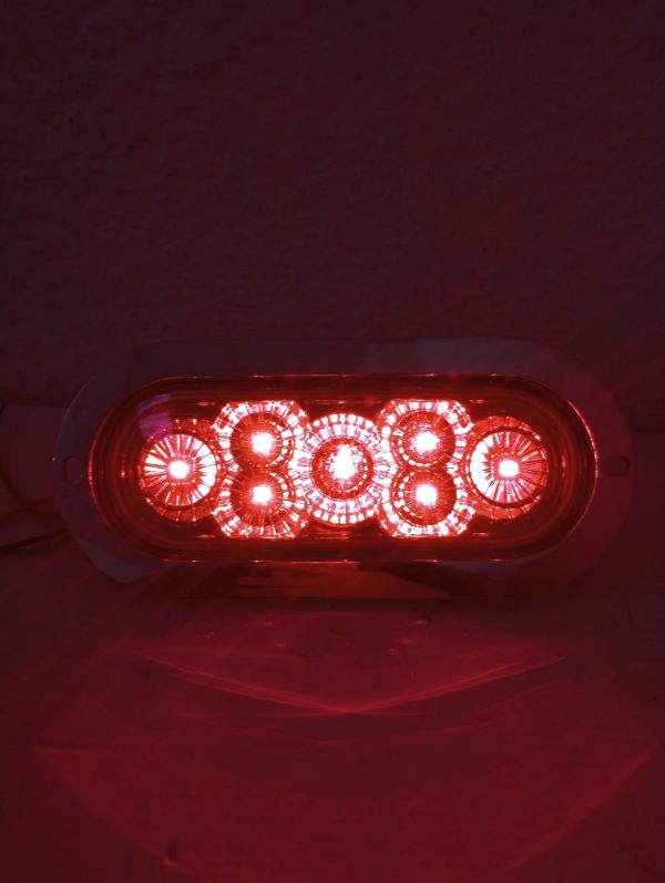 Plafón De 7 Leds Con Base Cromada 12 V Rojo 3 Funciones - Image 5