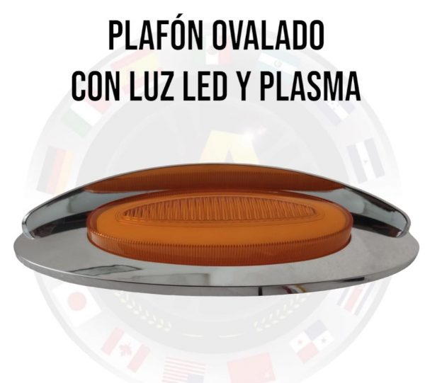 Plafón Ovalado De 14 Leds Y Plasma Con Bicel Cromado - Image 3