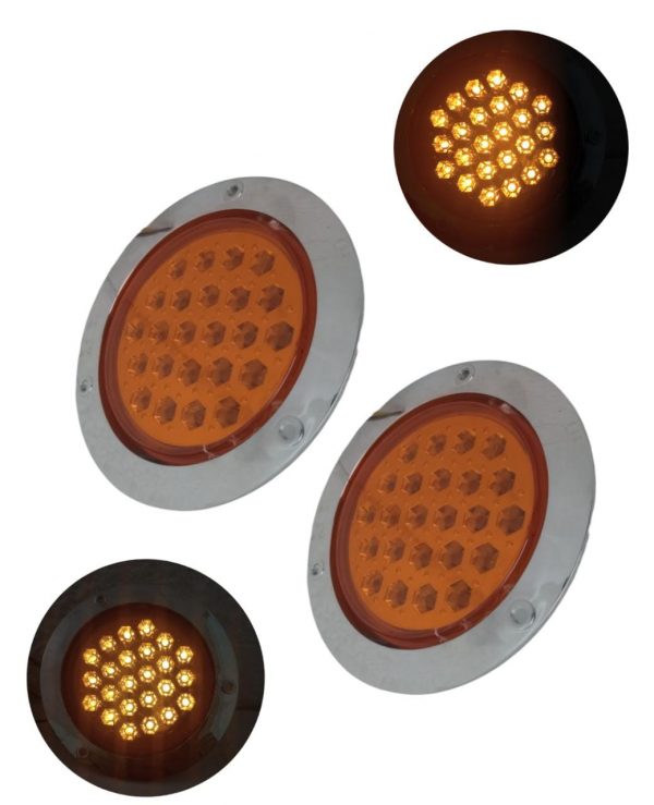Plafón Redondo De 24 Leds 12v Ámbar