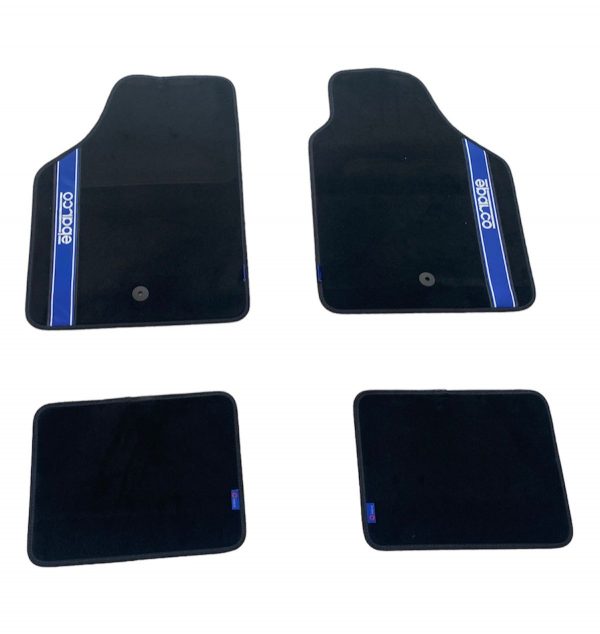 Tapete De Alfombra Para Automóvil Color: Negro/azul 4pzas