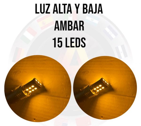 Foco 15 Leds Dos Polos Color: Ambar 0112 - Image 5