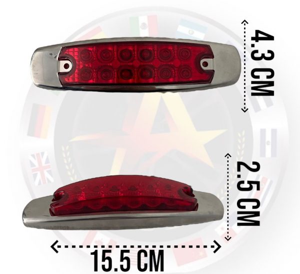 Plafón Universal De 12 Leds Luz Fija Y Estrobo 12v Rojo - Image 2