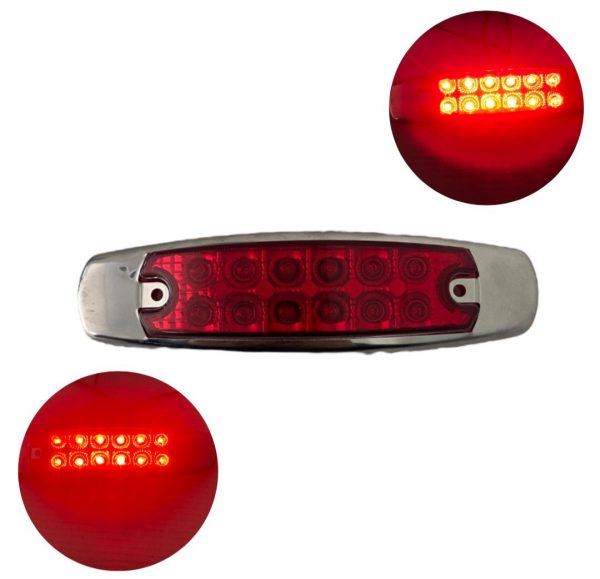 Plafón Universal De 12 Leds Luz Fija Y Estrobo 12v Rojo