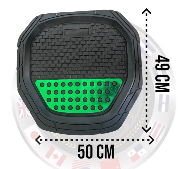 Tapete Para Automóvil Color: Negro/Verde 4pzas - Image 3