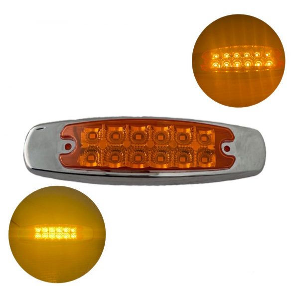 Plafón Universal De 12 Leds Luz Fija 12v Ambar