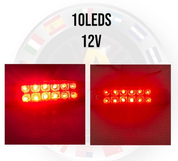 Plafón Universal De 12 Leds Luz Fija Y Estrobo 12v Rojo - Image 4