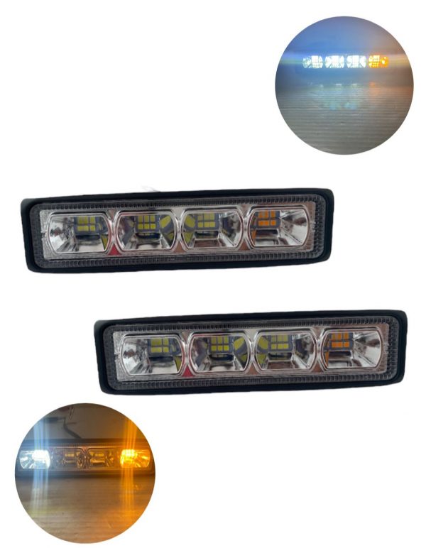 Faro Rectangular 12 Leds Ambar/blanco 9-30v 42w