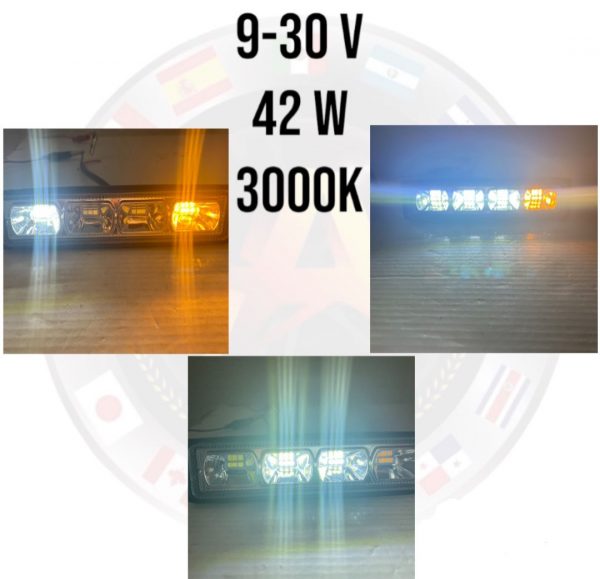 Faro Rectangular 12 Leds Ambar/blanco 9-30v 42w - Image 4