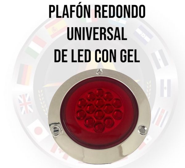 Plafón Redondo Con 14 Leds Y Gel 12/24v Rojo - Image 2