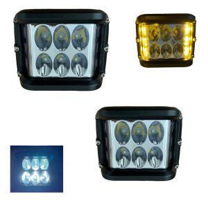 Faro De 6 Leds Blanco Y 6 Leds Ámbar Fijo Y Estrobo