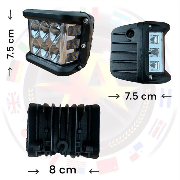 Faro De 6 Leds Blanco Y 6 Leds Ámbar Fijo Y Estrobo - Image 3