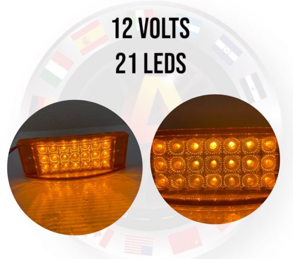 Plafón Universal De 21 Leds Luz Fija 12v Ambar - Image 4