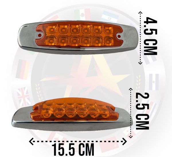 Plafón Universal De 12 Leds Luz Fija 12v Ambar - Image 3