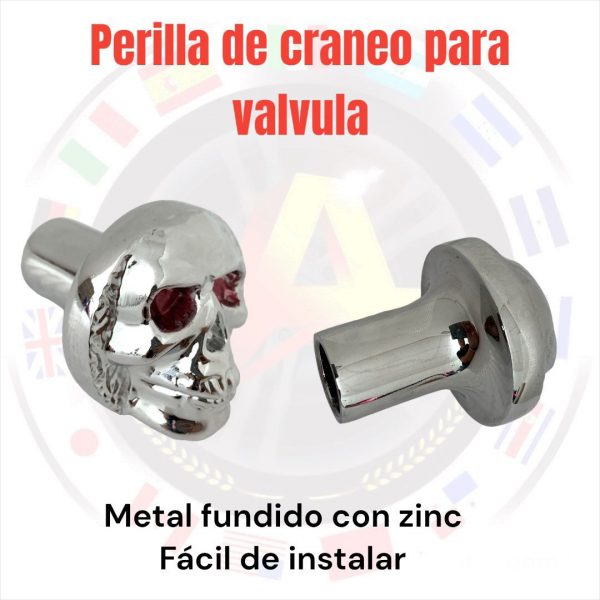 Perilla De Craneo Para Valvula Estacionaria Cromo - Image 2