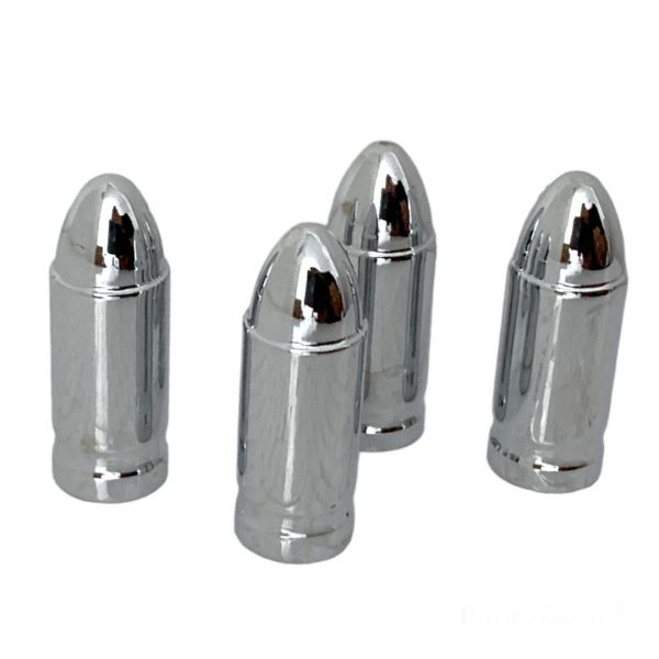 Figura Mini Bala Cromo Para Cubrir Pivote De Llanta 4 Pzas