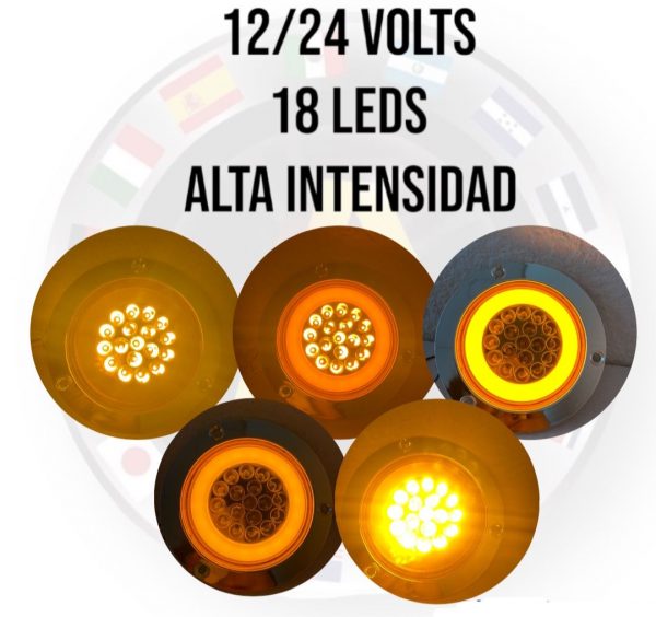 Plafón Redondo Con 18 Leds Y Gel 12/24v Ambar - Image 3