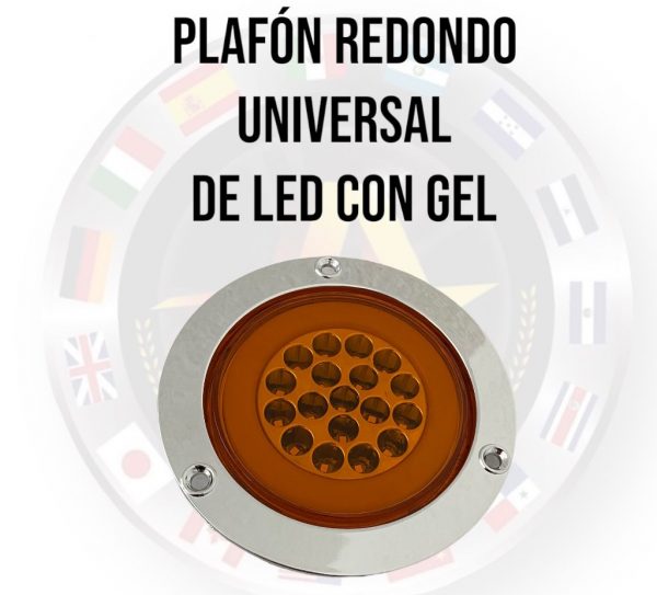Plafón Redondo Con 18 Leds Y Gel 12/24v Ambar - Image 2