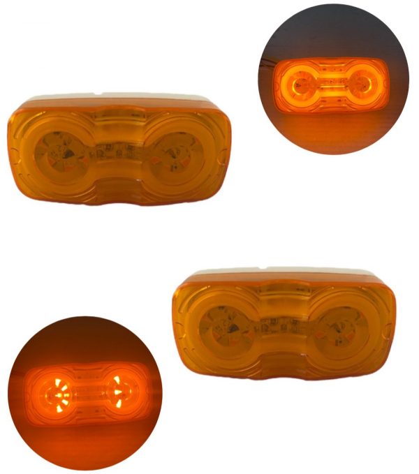 Plafón Universal Rectangular De 18 Leds 12-24v Ambar