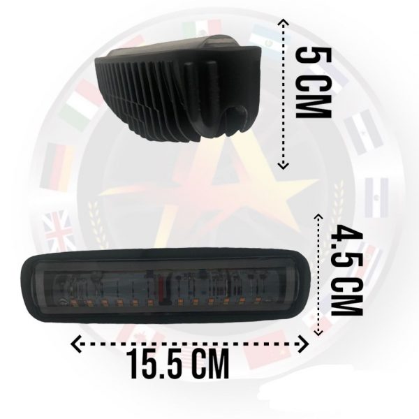 Barras De 12 Leds Con Lupa Ámbar/blanco 12v 5 Funciones - Image 3