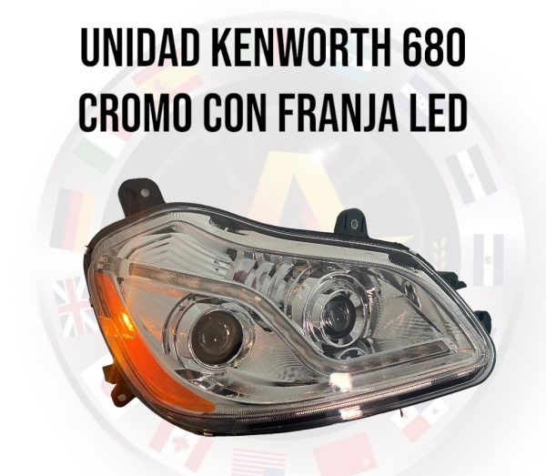 Unidad Deportiva Para Kenworh 680 Cromo Con Franja Led Piloto - Image 2