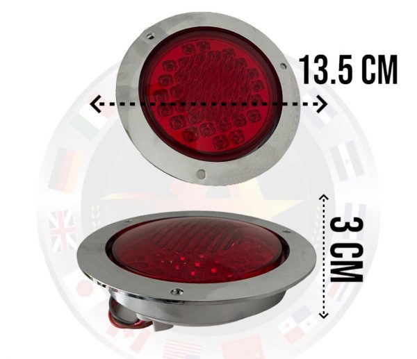 Plafón Redondo Con 40 Leds 12v Rojo Con Base Cromada - Image 4