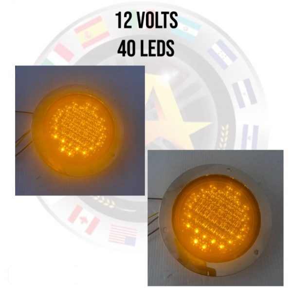 Plafón Redondo Con 40 Leds 12v Ambar Con Base Cromada - Image 3