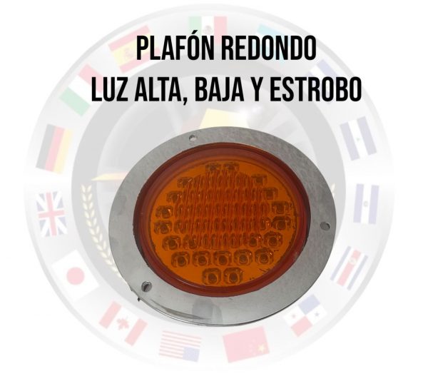 Plafón Redondo Con 40 Leds 12v Ambar Con Base Cromada - Image 2