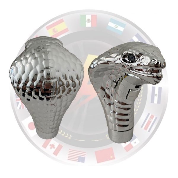 Perilla De Serpiente Con Luz Led En Los Ojos Cromada - Image 2