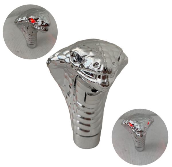 Perilla De Serpiente Con Luz Led En Los Ojos Cromada