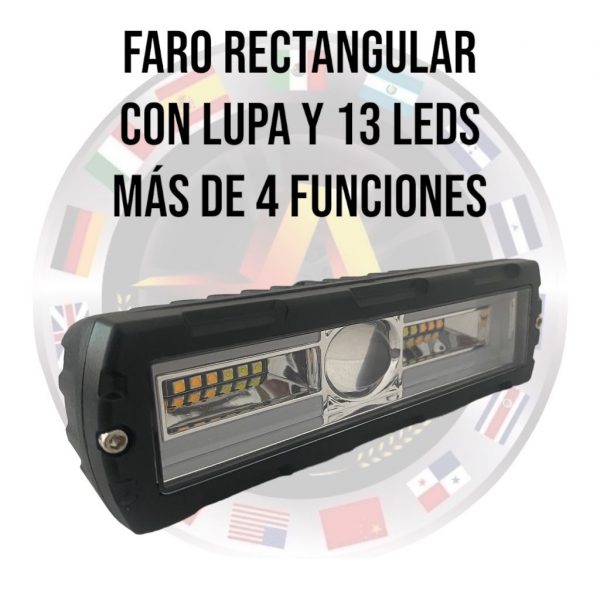 Faro Con Lupa 13 Leds Y Anillo Gel Ámbar/blanco - Image 2